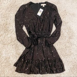 Mirror Dot Matte-Jersey Crossover Dress